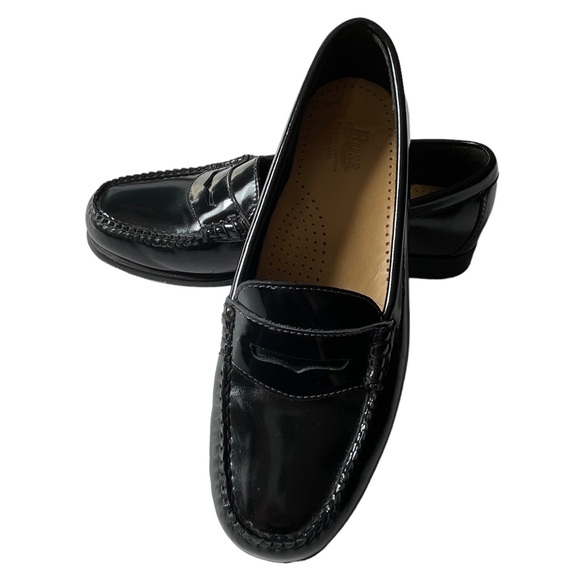 G.H. Bass & Co. Shoes - Bass Weejuns Diana Womens 8.5 W Penny Loafers Black Leather Slip On Flats